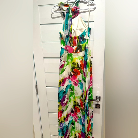 Eliza J colourful Halter Dress; Sleeveless Long Formal Gown - Picture 3 of 5